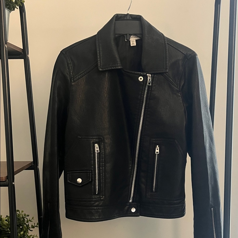 Topshop Women's Black Leather Jacket
